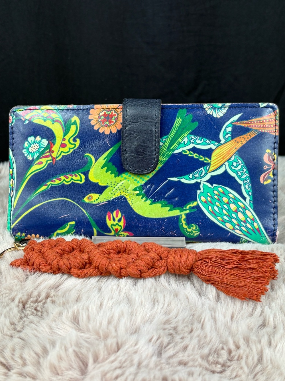 Patricia Nash Lauria Birds of Paradise Leather Zip-Around RFID Wallet Wristlet
